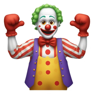 Clown with big arms sticker
