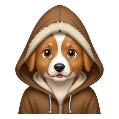 Dog wearing a hood sticker