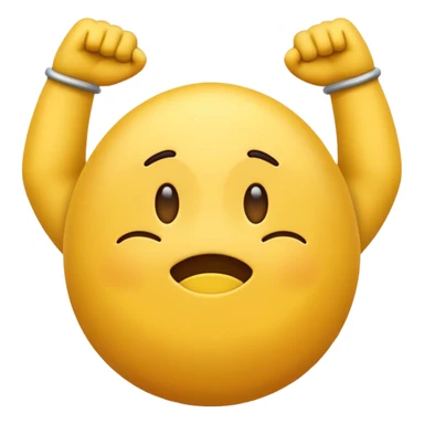 make a yellow simple emoji of flexing back  sticker