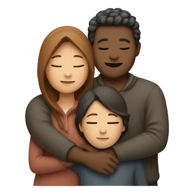 3 people hugging sticker