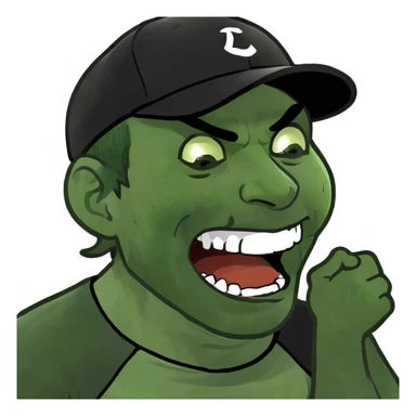 Man choking himself and angry laughing  sticker