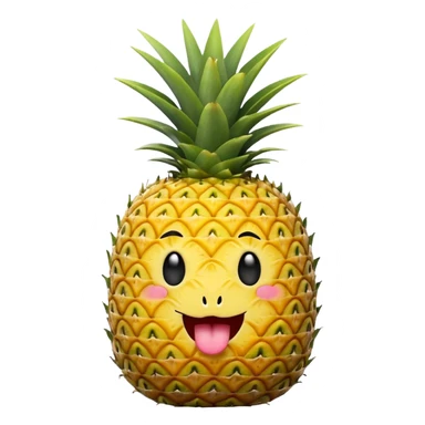 Pineapple winky face tongue out sticker