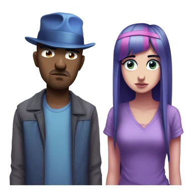 mordecai and twilight sparkle looking sad sticker
