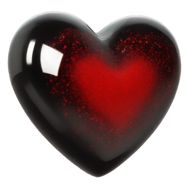 Red black glass heart sticker