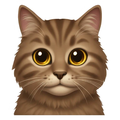 brown fluffy cat brown eyes sticker