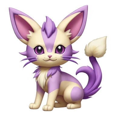 Meowth-Espeon-Skitty-Pokémon-Fakémon-hybrid-creature (full body) sticker