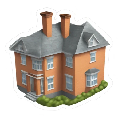 A large house with envelopes coming out the chimney  sticker