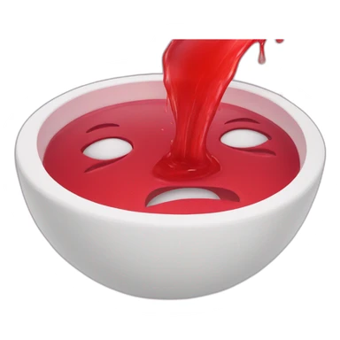 Face crying in a pool of red juice sticker
