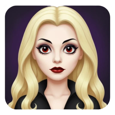 Vampira with long blonde hair sticker