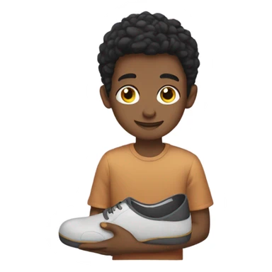 Boy holding a slipper sticker