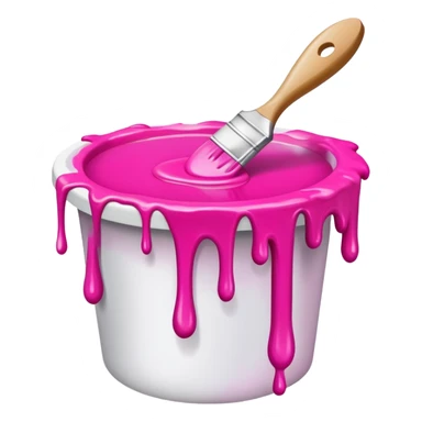  flying art brush dripping pink slop paint sticker