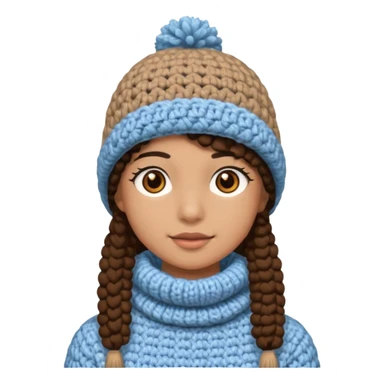 high school student wearing a crochetted winter hat sticker