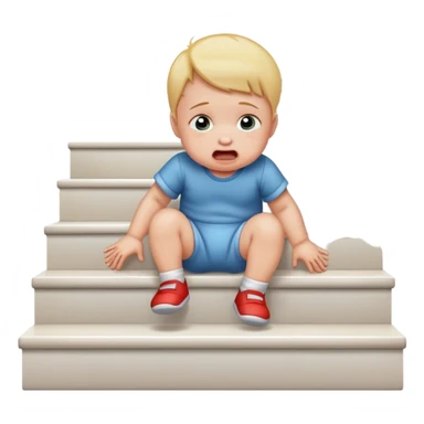 Baby falling dow stairs sticker