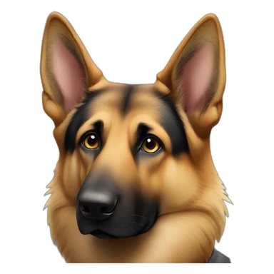 German shepherd cute adult long nose sticker