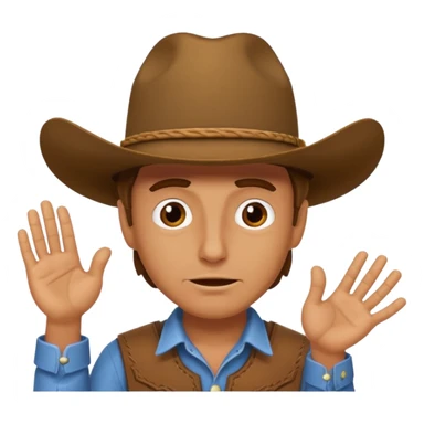 cowboy making oops expression sticker
