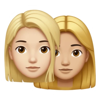 a face with half white with golden hair on the left side, half asian on the right side sticker