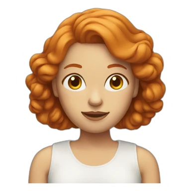 ginger woman with glass rolling eyes sticker