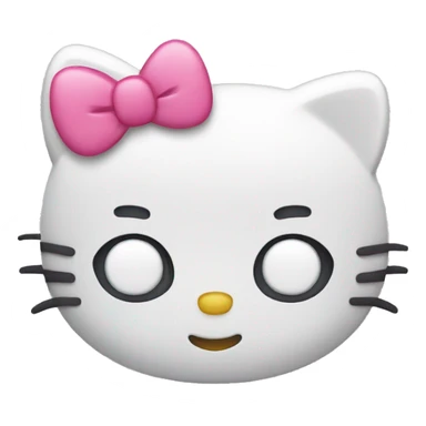 Hello kitty with a exhausted face  sticker