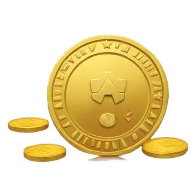 A gold coin with fireworks sticker