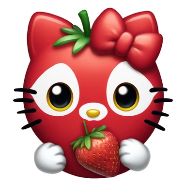 Hello Kitty eating a strawberry  sticker