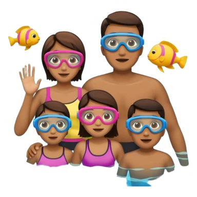 familia con gafas de snorkel sticker