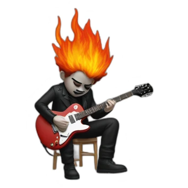 robert smith play guitar on fire sticker