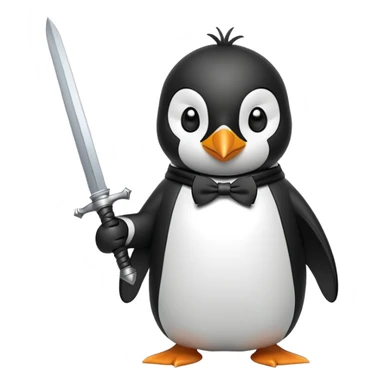penguin with a sword sticker