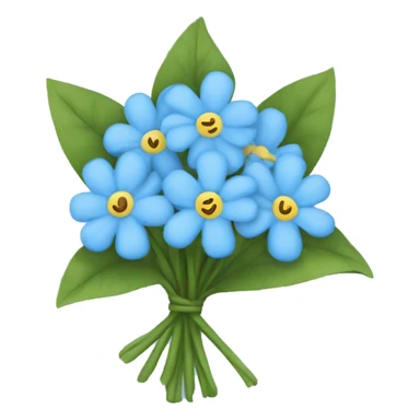 Bouquet of baby blue flowers  sticker