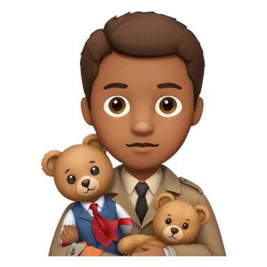 Detective with teddy bear toy  sticker
