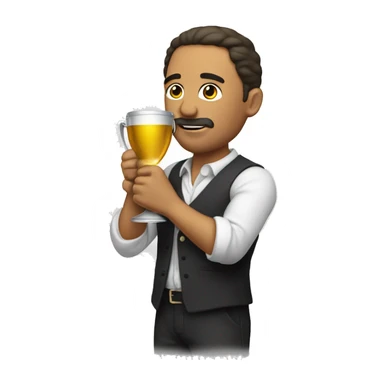 Hombre con una copa sticker