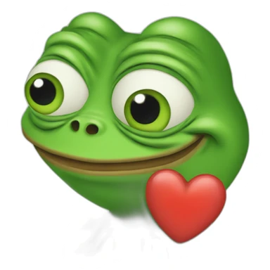Pepe the frog with heart sticker