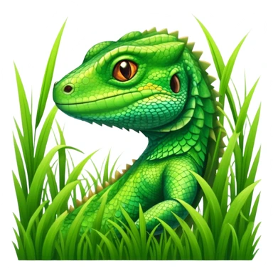 a lizard in tall grass sticker