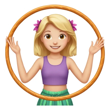 girl with  holding 2 hula hoops sticker