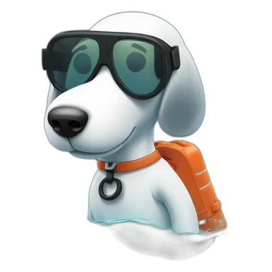 Snoopy snorkeling sticker