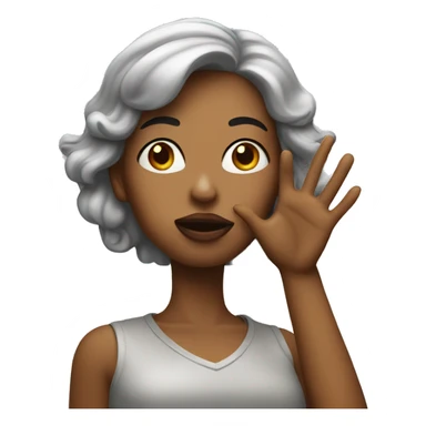 A woman blowing a kiss forward with her hands sticker