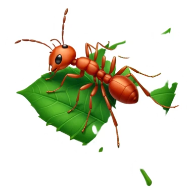 a red ant on leaf sticker