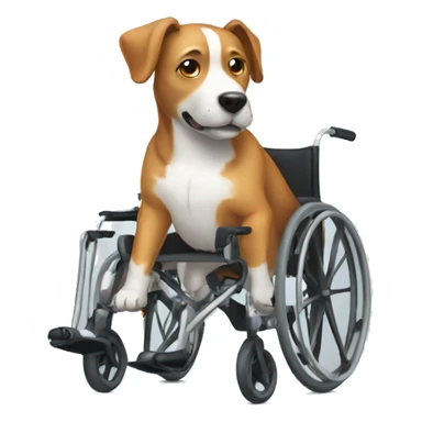 a dog in a wheelchair sticker