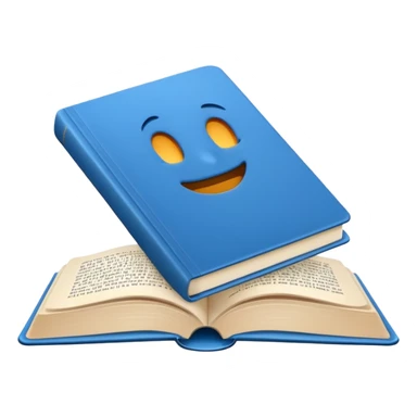 Opened book blue sticker