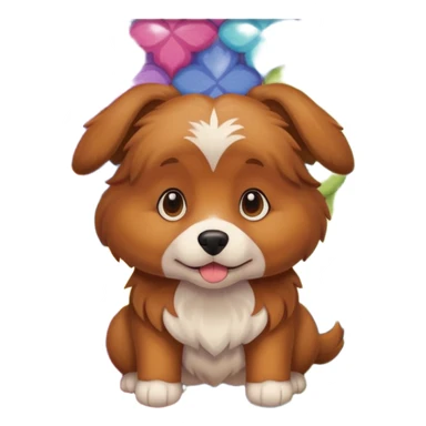Make a cute brown tuged dog i a carpet sticker