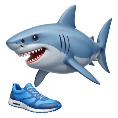 Shark wich shoes blue sticker