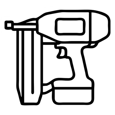 minimal outline DeWalt nail gun, yellow accent, tool symbol sticker