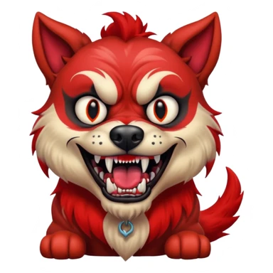 very tattoed scary looking dog with red hair sticker