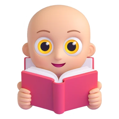 minimalist cartoon face like Marshmello, clean white round head, glowing book-shaped eyes, soft techy smile, smooth matte texture, no hair, high contrast, emoji-style, iconic branding, centered, front view sticker