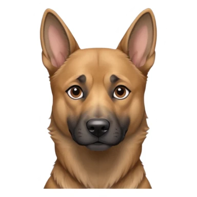 chien Malinois croisé, couleur poils grise, yeux gris et poils mi long sticker
