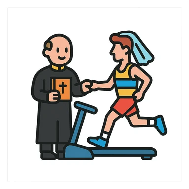 the pastor marry sportsman and thredmill sticker