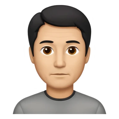 50 yr old man mostly black hair with 25% some grey, side swept part,  sticker