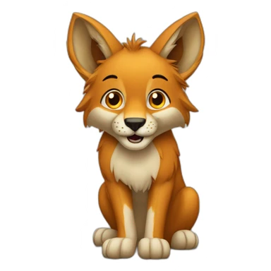 Renard sur lion sticker
