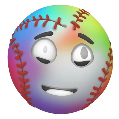 rainbow softball sticker