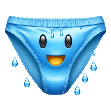 emoji underwear dripping with water sticker
