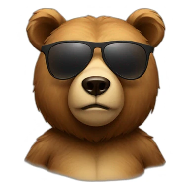 Bear with sunglasses sticker